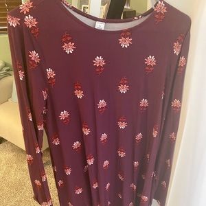 Maroon and pink flower dress
